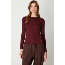 On Triko On Metal Aksesuarlı Sıfır Yaka Basic Bluz 61303