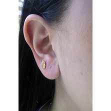 Şamlı Erdoğan Kadın 14 Ayar Altın Yaprak Tragus Piercing Küpe