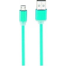 Elixem Micro Uyumlu USB 3.0A Data ve Şarj Kablosu PVC Mavi 1 Metre