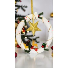 Teddy Santa Claus Happy House Christmas Çelenk