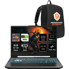 Asus Tuf Gaming A15 Ryzen 7 7445HS RTX 3050 Gaming Laptop 32GB RAM 4TB SSD 15.6" FHD 144Hz FreeDOS + Per4 Çanta FA506NCGHN265P320