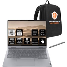 Lenovo Thinkbook 14 Gen 5 Intel Core Ultra 7 255U 48GB 4tb+4tb SSD 14" Fhd+ W11P Multi-Touch 2-In-1 Taşınabilir Bilgisayar & Per4 Çanta + Pen 21SQ002TTXPP456