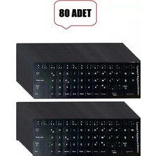 Derwell 80 Adet Türkçe F Klavye Etiketi Laptop Pc Sticker Kaliteli Pvckeyboard Sticker Pvc Harf Çıkartmaları