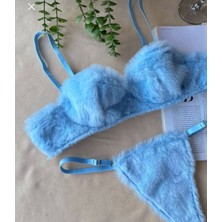 Hama Love Kadın Mavi Peluş Iç Çamaşır Takımı
