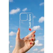 Demina iPhone 12 Pro Max Uyumlu Soyulmayan Audi Baskılı Şeffaf Yumuşak Kılıf