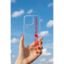 Demina iPhone 13 Pro Uyumlu Soyulmayan Audi Sport Baskılı Şeffaf Yumuşak Kılıf