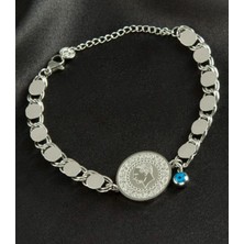 Hg.Aksesuar Kadın Arpa Zincirli Çeyrekli Çelik Bileklik