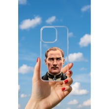 Demina iPhone 14 Pro Uyumlu Soyulmayan Atatürk Üniforma Baskılı Şeffaf Yumuşak Kılıf