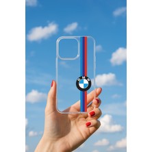 Demina iPhone 14 Uyumlu Soyulmayan Bmw Baskılı Şeffaf Yumuşak Kılıf