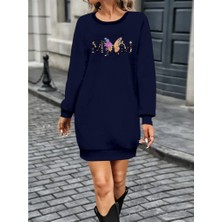 Etiler Collection Kadın Uzun Kollu Bisiklet Yaka Viskon Iki Iplik Elbise