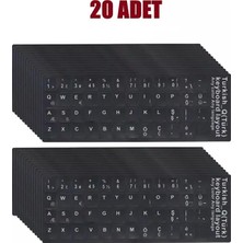 Derwell 20 Adet Türkçe Q Klavye Sticker Notebook Pc Uyumlu Klavye Etiketi Silinmez Yapışkanlı Türkçe Harfler