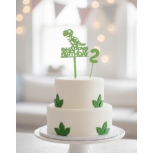 Plywoody Toys and More Doğum Günü Pasta Süsleri Dinozor Konsepti 2 Yaş Set