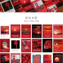 İTHAL W3-Fırsat Urun 30 Adet Manzara Sticker - Renk : Kırmızı