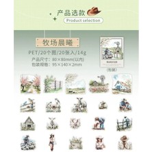 İTHAL O16-20 Adet Çiftlik Temalı Pet Sticker - Renk : Pembe