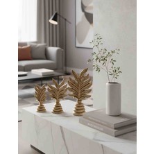 Curcuna Hediyelik 3 Lü Yaprak Polyester Biblo