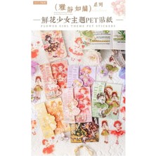 İTHAL P4-12 Adet Tatlı Kız Pet Sticker - Renk : Siyah