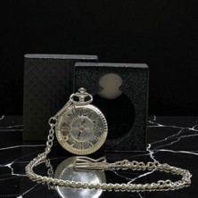 Kuzey Tacı Klasik Özel Kutulu Rakamlı Gümüş Köstekli Saat Özel Tasarım Vip