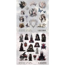 İTHAL P8-30 Adet Dark Academy Pet Sticker - Numara : 6