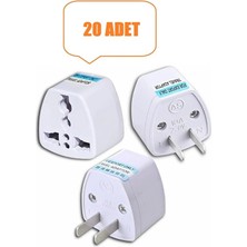Derwell 20 Adet Ingiltere Abd Fiş Adaptörü 2 Pinli Amerikan Avrupa Seyahat Güç Adaptörü Dönüştürücü Priz