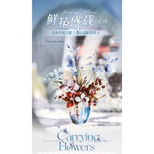 İTHAL O7-20 Adet Çiçek ve Vazo Pet Sticker - Numara : 1