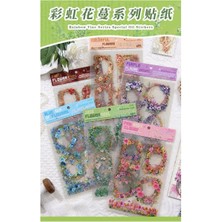 İTHAL E5-6 Sayfa Çiçekli Çerçeve Pet Sticker - Renk : Kırmızı