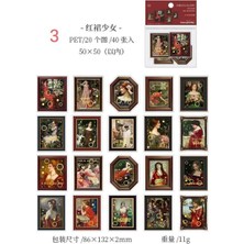 İTHAL W4-Fırsat Ürün 40 Adet Kız Tablo Pet Sticker - Numara : 2