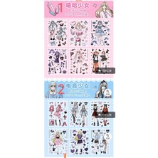 İTHAL E5-6 Sayfa Tatlı Kız Pet Sticker - Numara : 3