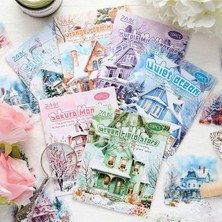 İTHAL P11-10 Adet Karlı Ev Pet Sticker - Renk : Yesil