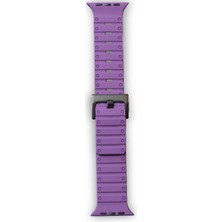 Apple Watch 42MM Magnus Mıknatıslı Silikon Kordon - Mor