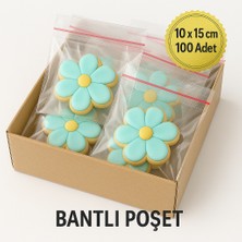 DİYA3 100 Lü  Yapışkanlı Jelatin Poşet Kurabiye Şeker Parti Baby Shower Doğum Günü Hediyelik