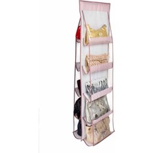 Skygo 10 Bölmeli Dolap İçi Çanta Organizeri - Pembe Çizgili