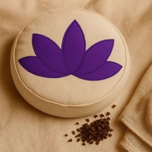 Sunyoga Zafu Meditasyon Minderi – Karabuğday Dolgulu, Rahat ve Destekleyici Yoga Minderi Nakış Işlemeli Lotus Çiçeği