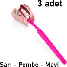 Mons Qlux 3 Adet Diş Fırçası Kabı Yapışkanlı Diş Fırçalık Asılabilir Diş Fırçası Organizer L-00872