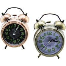 Shopwave Küçük Masa Çalar Saat Pilli Fosforlu Rakamlar Çap: 7.3cm (5047)