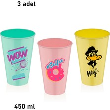 Mons Qlux 3ADET Meşrubat Bardağı Plastik Bardak Parti Doğum Günü Kamp Piknik Bardak L-00749