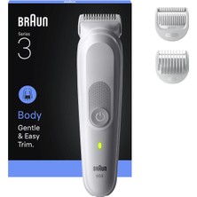 Özbience Vücut Tıraş Makinesi Serisi 3 +3 Aksesuar, Su Geçirmez, Güçlü ve Pratik