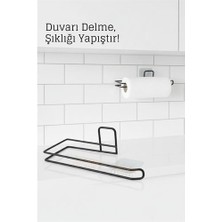 Yapışkanlı Kağıt Havluluk – Siyah Metal 25 x 7 cm