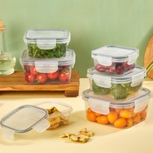 Qlux 3 Boy Sızdırmaz Saklama Kabı Contalı Bpa Içermez Ev Ofis Kamp Piknik Okul L-00860