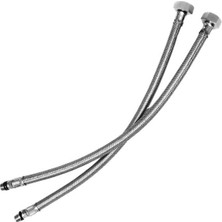 Skygo 2 Adet  3/8 M10 Batarya Musluk Bağlantı Hortumu Flex Batarya Hortumu 100 cm Çelik Örgülü