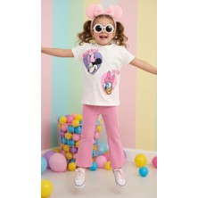 Leona Luxe Minnie Mouse Fırfır Kol  Taytlı Takım