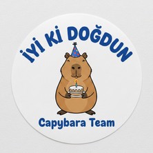 Bsb Doğumgünü Sloganlı Capybara Sticker Etiket 18CM ST7229