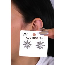 Inci Taşlı Kar Tanesi Kadın Küpe