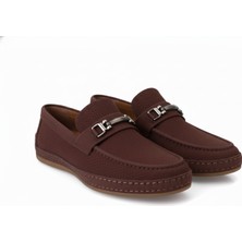 Growish GRE0311 El Işçilikli Hakiki Nubuk Deri Tokalı 40 Numara Termoaktif Taban Erkek Loafer Ayakkabı