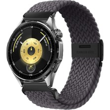 MMP Shop Huawei Watch Gt3 / Gt4 / Gt5 / Gt5 Pro / Gt6 / Gt6 Pro 46MM Uyumlu Metal Klips Hasır Örgü Spor Kordon