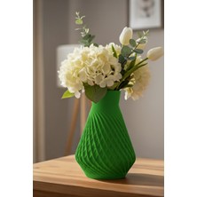 MEKTrend Modern Spiral Tasarımlı Dekor Vazo Yeşil (20X14CM)