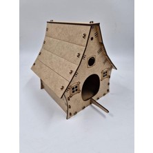 Ahşap Kuş Yuvası Evi Boyanabilir (Etkkinlik Için) 20 cm x 17 cm x 17 cm