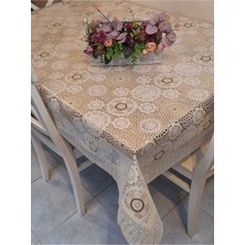 Başak Ev Tekstili Dantel Kenarlı 120X150 cm Pvc Muşamba Silinebilir Desenli Masa Örtüsü