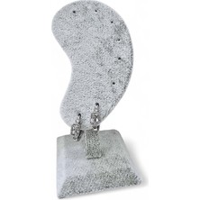 Cesicey Baget Taşlı Minimal Kadın Çelik Küpe Gümüş Renk