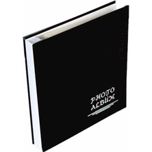 Siyah Yapışkanlı Deri Fotoğraf Albümü - 21.5 x 23.5 cm