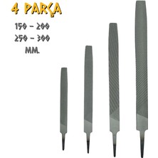 Sgs Yassı Düz Eğe Seti Orta Dişli - 150-200-250-300 Mm. - 4 Parça